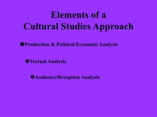 Elements of a Cultural Studies Approach