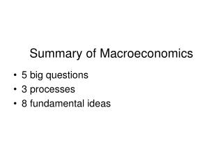 Summary of Macroeconomics