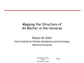 Mapping the Structure of All Matter in the Universe
