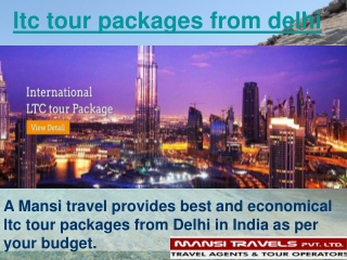 ltc tour packages from delhi