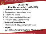 Chapter 10 First Homecoming 1887-1888