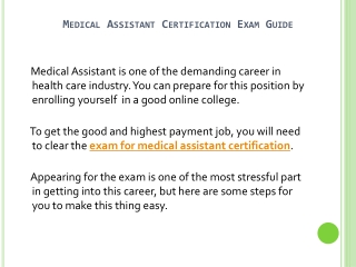 Medical Assistant Certification Test Study Guide