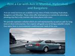 Rent a Car with Avis in Mumbai, Hyderabad and Bangalore
