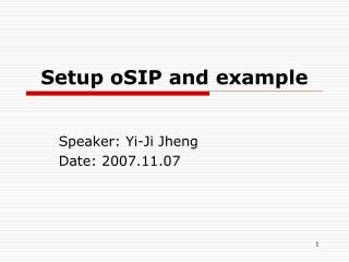 Setup oSIP and example