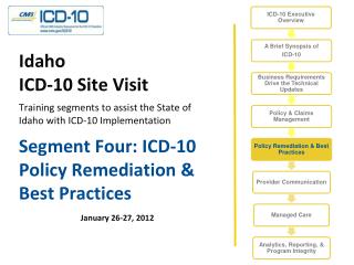 Segment Four: ICD-10 Policy Remediation &amp; Best Practices