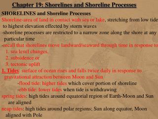 Chapter 19: Shorelines and Shoreline Processes