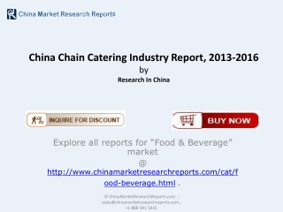 Chain Catering Industry in China 2016
