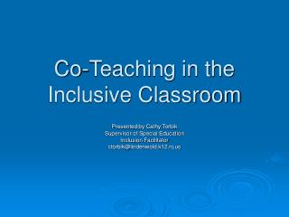 Co-Teaching in the Inclusive Classroom