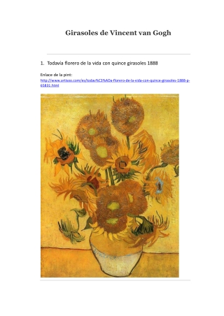 Girasoles de Vincent van Gogh -- Artisoo