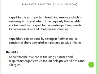 Kapalbhati Pranayama Health Benefits