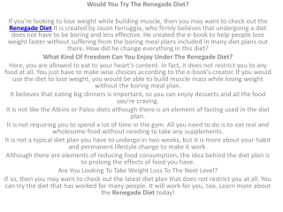 renegade diet pdf