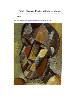 Pablo Picasso Pintura Serie Cabeza -- Artisoo