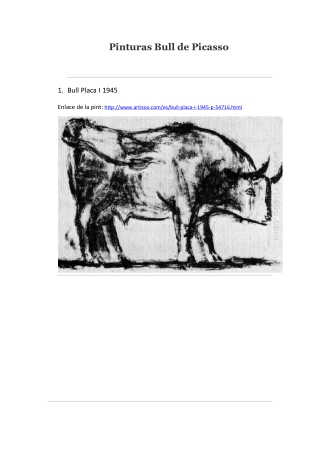 Pinturas Bull de Picasso -- Artisoo