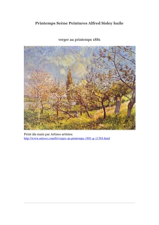 Printemps Scène Peintures Alfred Sisley huile -- Artisoo