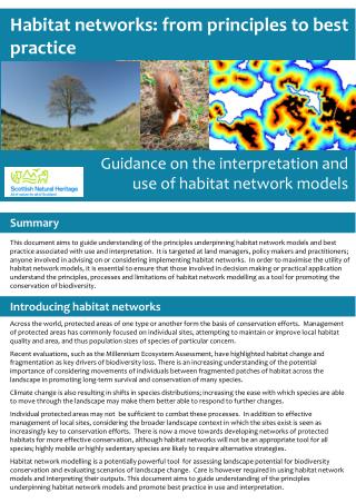 Habitat networks: from principles to best practice