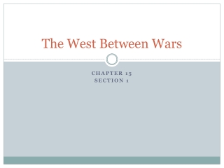 The West Between Wars