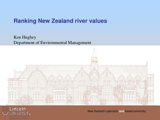 Ranking New Zealand river values