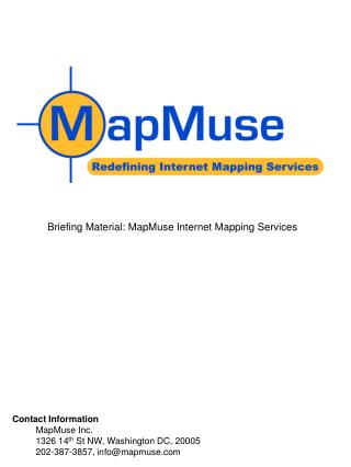 Briefing Material: MapMuse Internet Mapping Services