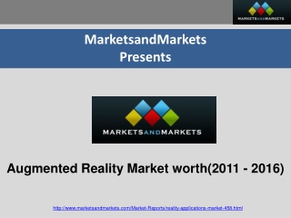 Augmented Reality (AR) Market worth $5151.74 Million by 2016
