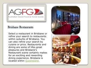 Select A Best Restaurants in Brisbane
