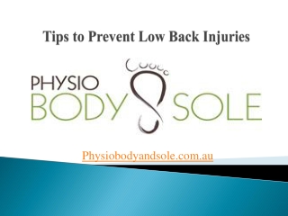 Tips to Prevent Low Back Injuries