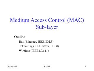 Medium Access Control (MAC) Sub-layer