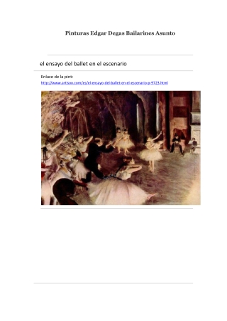 Pinturas Edgar Degas Bailarines Asunto -- Artisoo