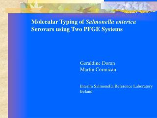 Molecular Typing of Salmonella enterica Serovars using Two PFGE Systems