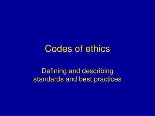 Codes of ethics