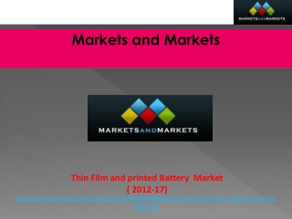 Global Thin Film and Printed Battery Market worth $1,210.3 M