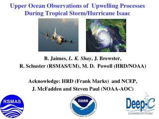 Upper Ocean Observations of Upwelling Processes During Tropical Storm/Hurricane Isaac