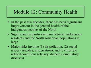 Module 12: Community Health