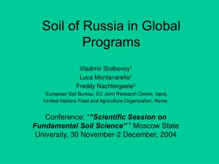 Soil of Russia in Global Programs