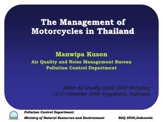 The Management of Motorcycles in Thailand