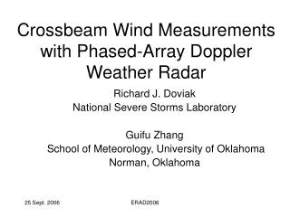 Crossbeam Wind Measurements with Phased-Array Doppler Weather Radar