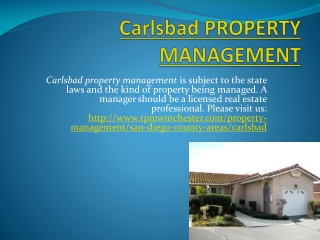 Carlsbad PROPERTY MANAGEMENT