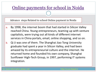 some information of online payment for school in Noida