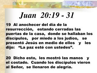Juan 20:19 - 31