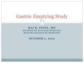 Gastric Emptying Study