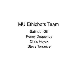 MU Ethicbots Team