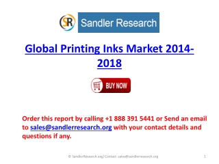 2018 Global Printing Inks Market Analysis in Research Report