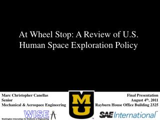 At Wheel Stop: A Review of U.S. Human Space Exploration Policy