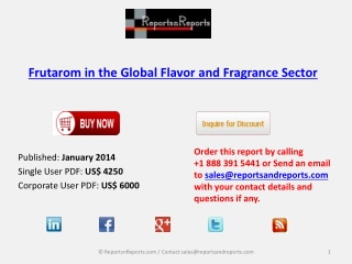 Insights on Frutarom in the Global Flavor and Fragrance Sec