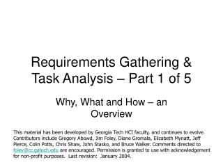 Requirements Gathering &amp; Task Analysis – Part 1 of 5