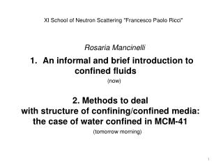 An informal and brief introduction to 			confined fluids