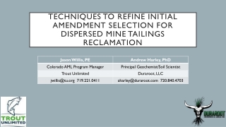Techniques to refine initial amendment selection for dispersed mine tailings reclamation