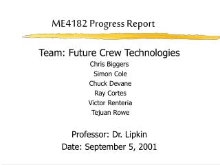 ME4182 Progress Report