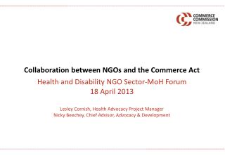 Collaboration between NGOs and the Commerce Act