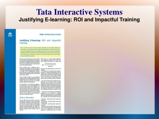 Justifying E-learning: ROI and Impactful Training