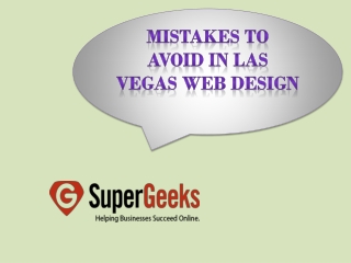 Mistakes to Avoid in Las Vegas Web Design